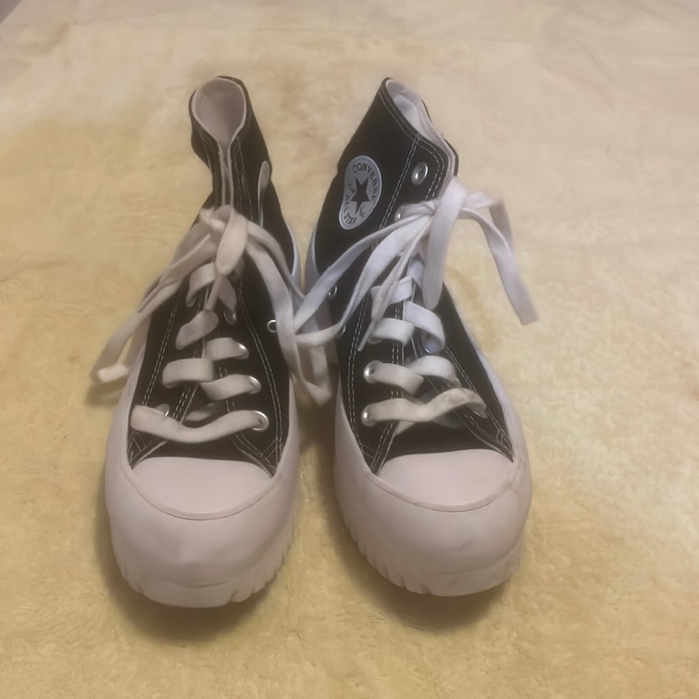 6.5 Converse All Star Black Platform High Tops